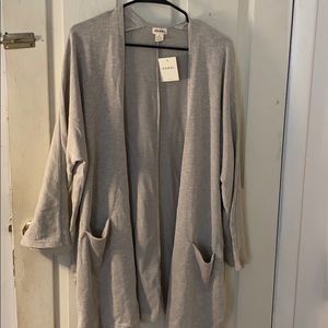 Grey Donni Cartigan, Open Front with Pockets